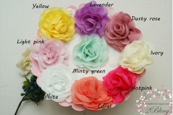 Chiffon Flower "BLOOM" (L, 9 cm), Pack of 2